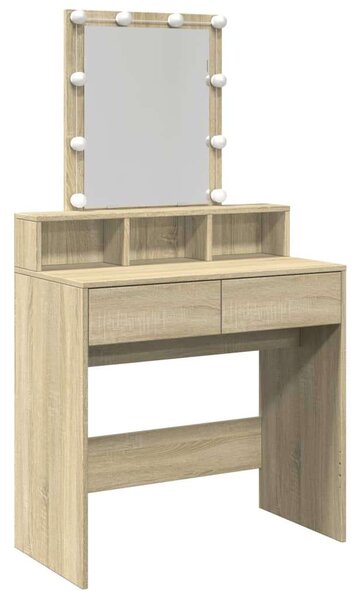 VidaXL Sminkasztal LED-del - Sonoma Tölgy - 80x41x144,5 cm