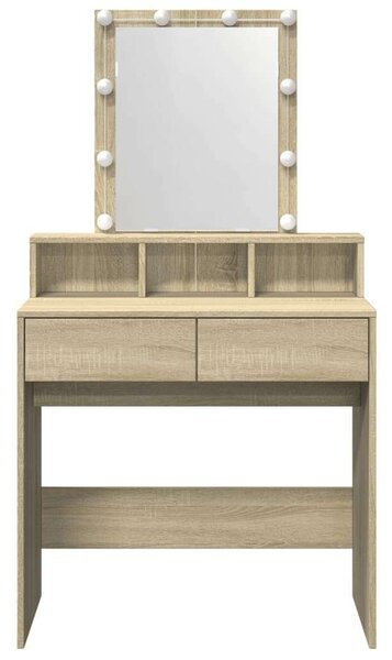 VidaXL Sminkasztal LED-del - Sonoma Tölgy - 80x41x144,5 cm