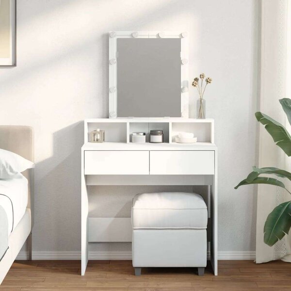 VidaXL Sminkasztal LED-del - Fehér - 80x41x144,5cm