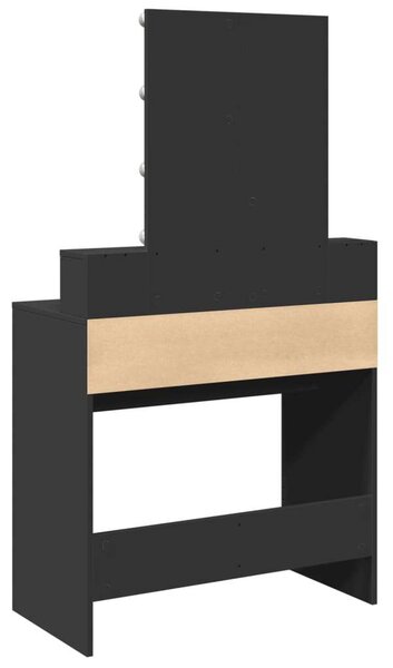 VidaXL Sminkasztal LED-del - Fekete - 80x41x144,5cm