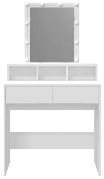 VidaXL Sminkasztal LED-del - Fehér - 80x41x144,5cm