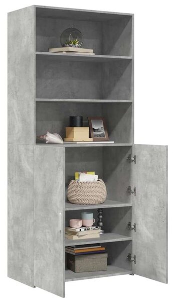 VidaXL betonszürke szerelt fa magasszekrény 80 x 42,5 x 185 cm