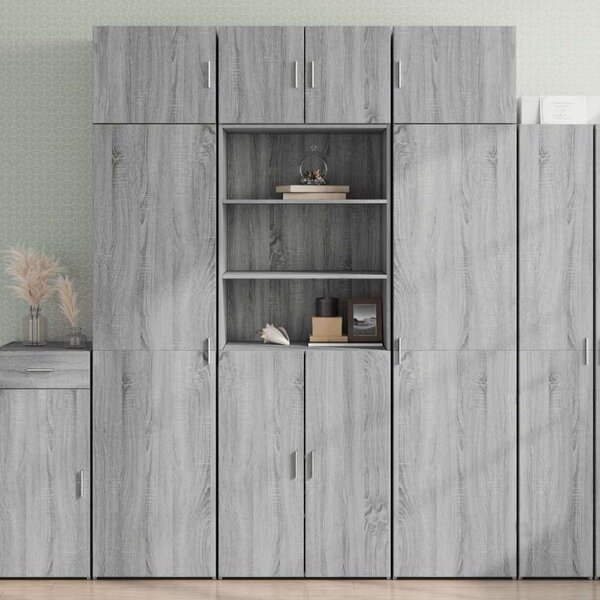 VidaXL szürke sonoma színű szerelt fa magasszekrény 70 x 42,5 x 185 cm