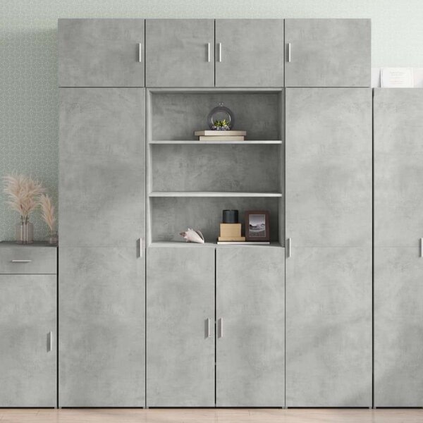 VidaXL betonszürke szerelt fa magasszekrény 80 x 42,5 x 185 cm