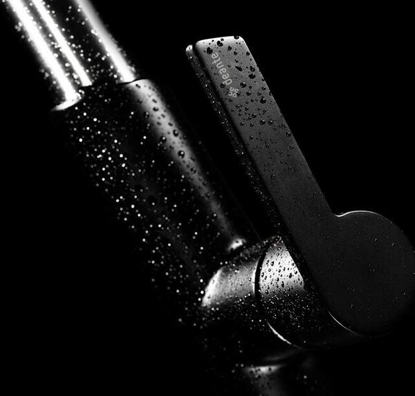 Deante Silia, mosogató csaptelep kihúzható spray-vel, fekete-acél, BQS_B730