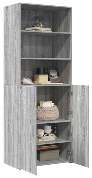 VidaXL szürke sonoma színű szerelt fa magasszekrény 70 x 42,5 x 185 cm