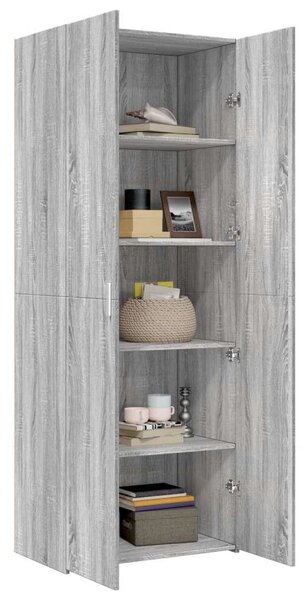 VidaXL szürke sonoma színű szerelt fa magasszekrény 70 x 42,5 x 185 cm