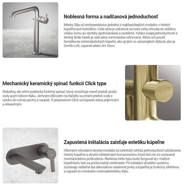 Deante Silia, rejtett 4 lyukú kádcsaptelep zuhanykészlettel, arany matt, DEA-BQS_R18P