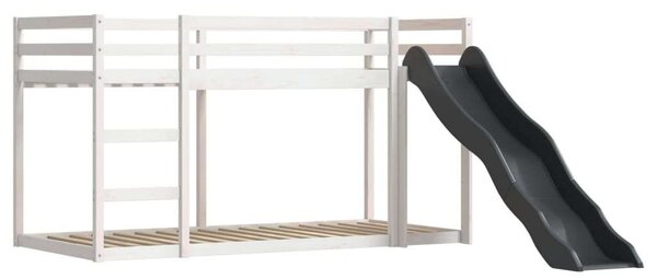 VidaXL kék emeletes ágy csúszdával és függönnyel 90 x 200 cm
