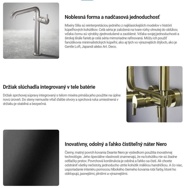Deante Silia, zuhanycsap kézizuhany garnitúrával, fekete matt, BQS_N41M