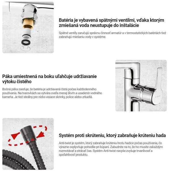 Deante Silia szabadon álló kádcsaptelep kézi zuhany készlettel, grafit, BQS_D17M