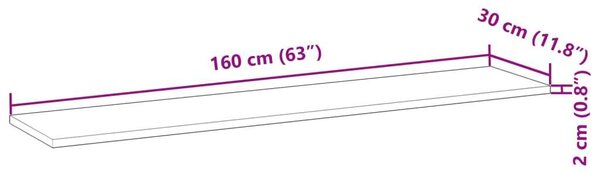 VidaXL Akácfa Fali Polc - 2 db - 160x30cm