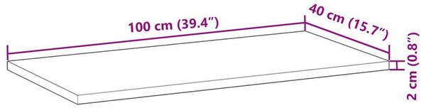 VidaXL 4 db olajbevonatú tömör akácfa függőpolc 100 x 40 x 2 cm
