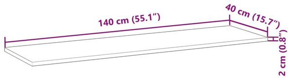 VidaXL Akácfa Fali Polc - 3 db - 140x40x2 cm