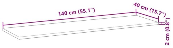 VidaXL Akácfa Fali Polc - 3 db - 140x40x2 cm