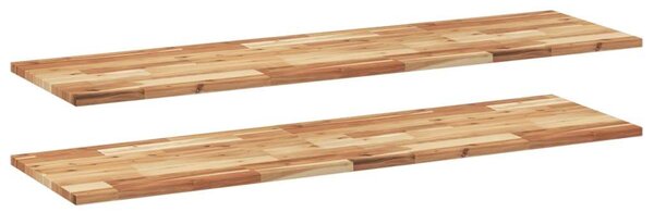VidaXL 2 db olajbevonatú tömör akácfa függőpolc 160 x 40 x 2 cm