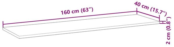 VidaXL 2 db olajbevonatú tömör akácfa függőpolc 160 x 40 x 2 cm