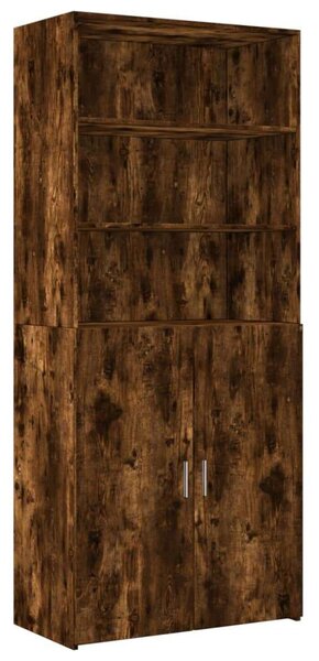 VidaXL füstös tölgy színű szerelt fa magasszekrény 80 x 42,5 x 249 cm