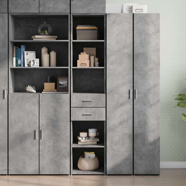 VidaXL betonszürke szerelt fa magasszekrény 40x42,5x185 cm