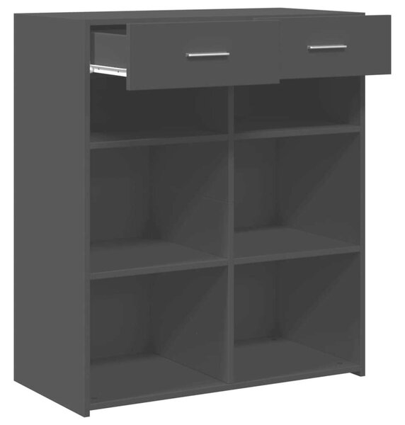 VidaXL Fekete Fa Tálalószekrény - 80x42,5x93 cm