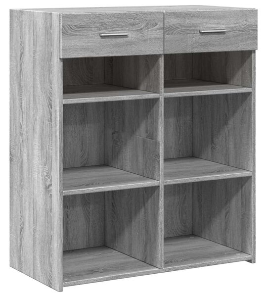 VidaXL Sonoma Szürke Fa Tálalószekrény - 80x42,5x93 cm