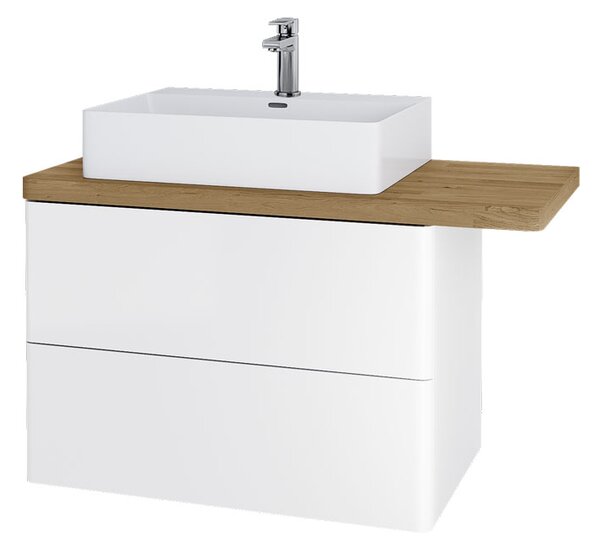 Mereo Mereo, Siena, fürdőszoba szekrény öntött márvány mosdóval 81 cm, fehér, antracit, fekete, MER-CN411M