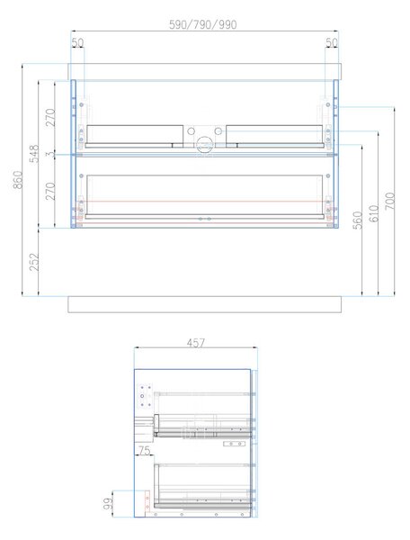 Mereo Mereo, Siena, fürdőszoba szekrény öntött márvány mosdóval 81 cm, fehér, antracit, fekete, MER-CN411M