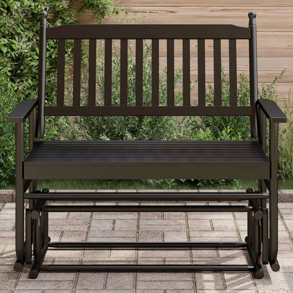 VidaXL fekete tömör nyárfa hintapad 118 x 70 x 104,5 cm