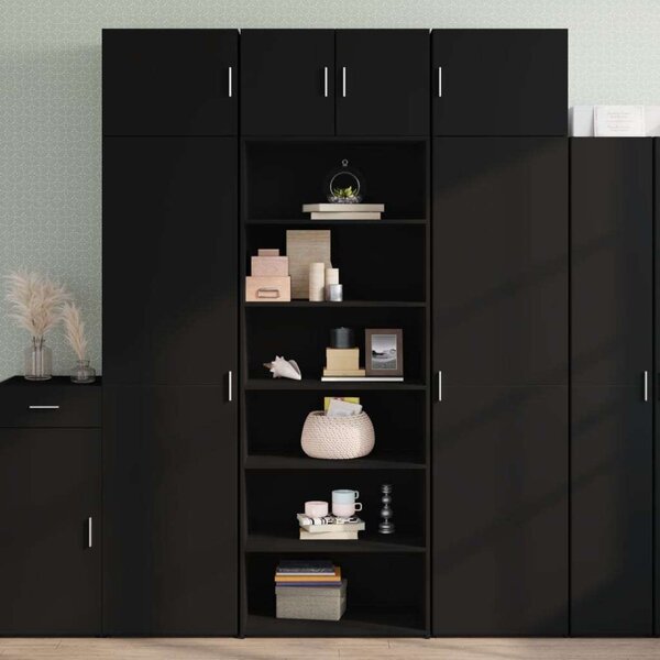 VidaXL fekete szerelt fa magasszekrény 70 x 41 x 185 cm