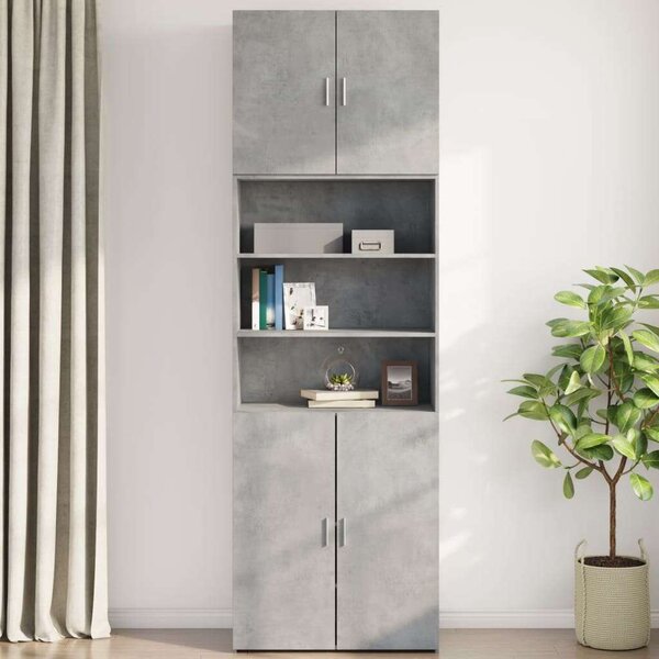 VidaXL betonszürke szerelt fa faliszekrény 80 x 42,5 x 64 cm