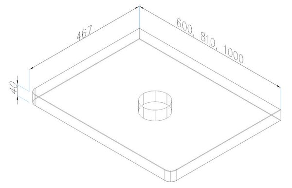 Mereo Mereo, Siena, fürdőszoba szekrény teteje, tömör tölgy, 60 cm, MER-CN480D