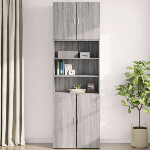 VidaXL szürke sonoma színű szerelt fa faliszekrény 80 x 42,5 x 64 cm