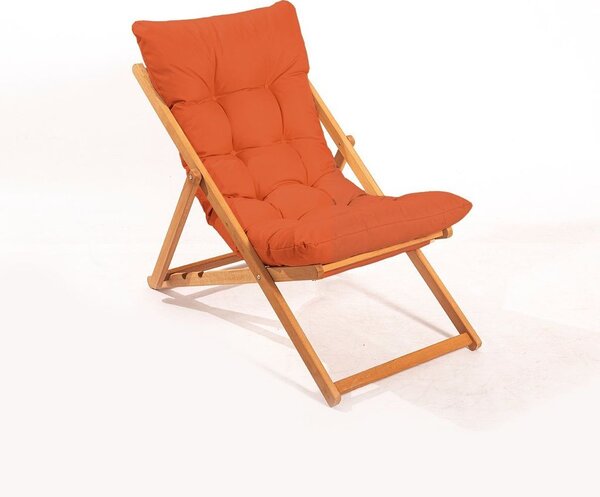 Összecsukható kerti szék, narancssárga párnával - OMBRE