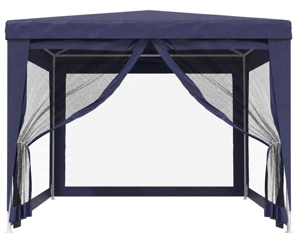 Kék HDPE rendezvénysátor 4 hálós oldalfallal 3x4 m