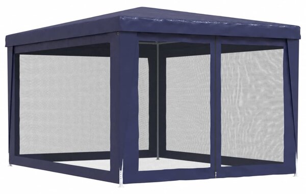 Kék HDPE rendezvénysátor 4 hálós oldalfallal 3x4 m