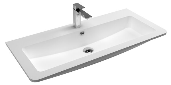 Mereo Mereo, Siena, fürdőszoba szekrény öntött márvány mosdóval 101 cm, fehér, antracit, fekete, MER-CN442M1