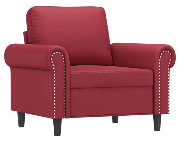 VidaXL bordó műbőr kanapéfotel lábtartóval 60 cm