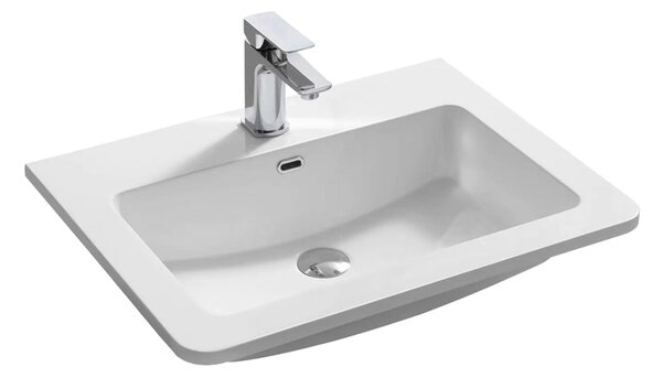 Mereo Mereo, Siena, fürdőszoba szekrény öntött márvány mosdóval 61 cm, fehér, antracit, fekete, MER-CN410M