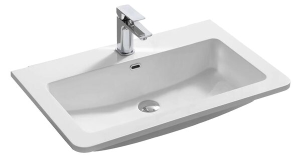 Mereo Mereo, Siena, fürdőszoba szekrény öntött márvány mosdóval 81 cm, fehér, antracit, fekete, MER-CN411M