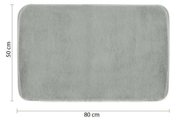 Gedy Gedy, FUZZY fürdőszobaszőnyeg, 50x80 cm, 100% poliészter, csúszásmentes, szürke, 96FY508008