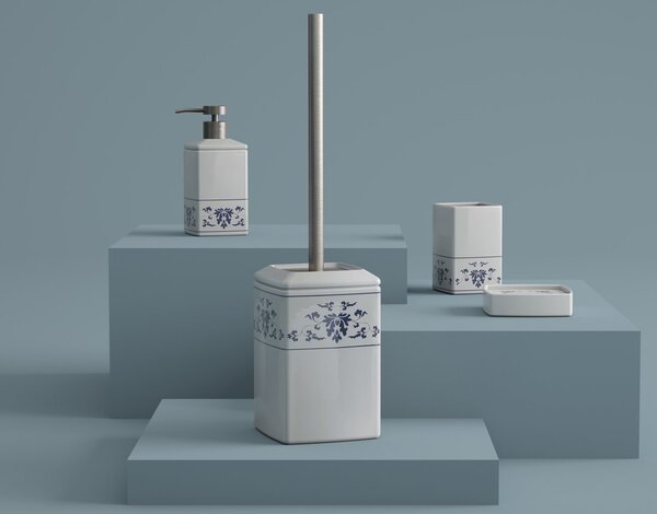 Gedy Gedy, CIXI WC kefe állóra, porcelán, kék/fehér, CX3389