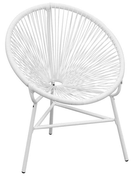 Fehér polyrattan hálós kerti kagylószék