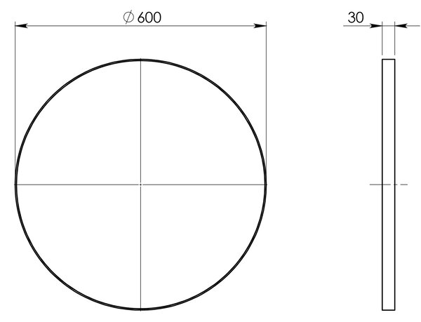 Gedy Gedy, Kerek tükör műanyag keretben ø 60 cm, fehér, 600002
