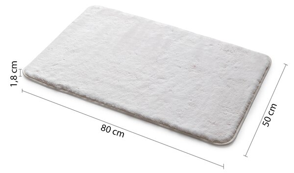 Gedy Gedy, FUZZY fürdőszobaszőnyeg, 50x80 cm, 100% poliészter, csúszásmentes, fehér, 96FY508002