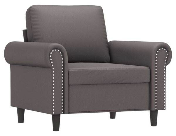 VidaXL szürke műbőr kanapéfotel lábtartóval 60 cm