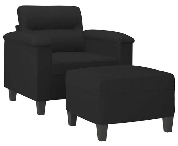 VidaXL fekete mikroszálas szövet kanapéfotel lábtartóval 60 cm