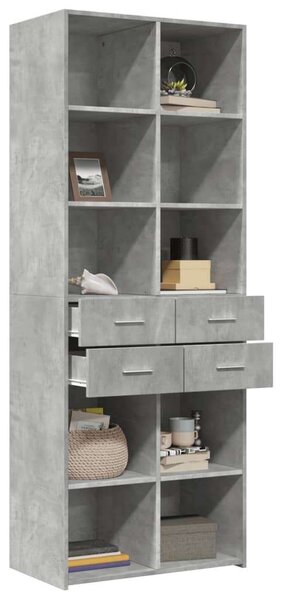VidaXL betonszürke szerelt fa magasszekrény 70 x 42,5 x 185 cm