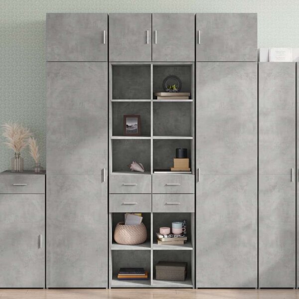 VidaXL betonszürke szerelt fa magasszekrény 70 x 42,5 x 185 cm