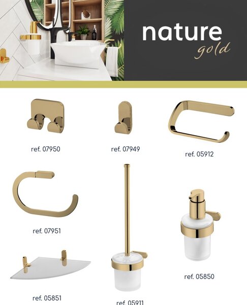 BISK Erga Nature Gold, fali szappanadagoló, arany fényes, ERG-05850