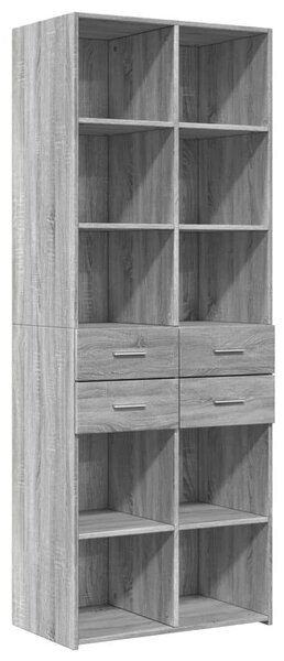 VidaXL szürke sonoma színű szerelt fa magasszekrény 70 x 42,5 x 185 cm